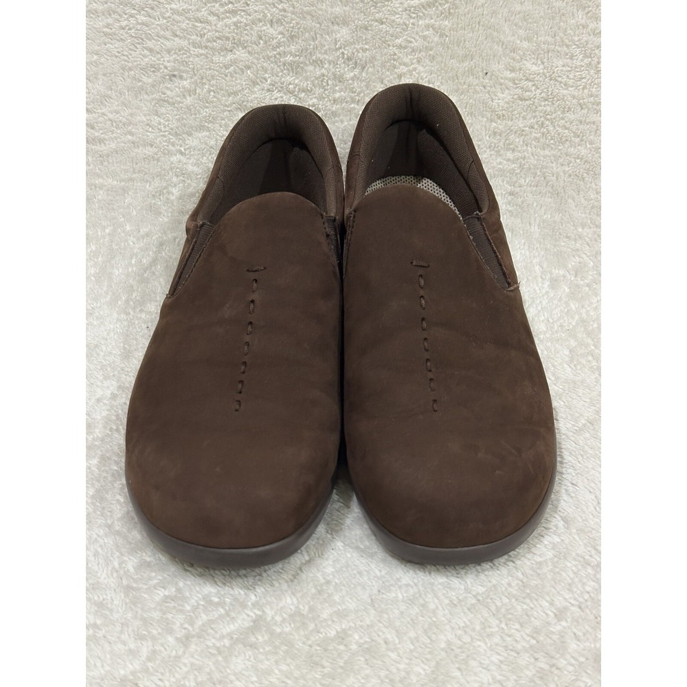 SAS Viva Women Shoe Sz 9.5N Brown Nubuck Leather Slip On Tripad Comfort Loafers
